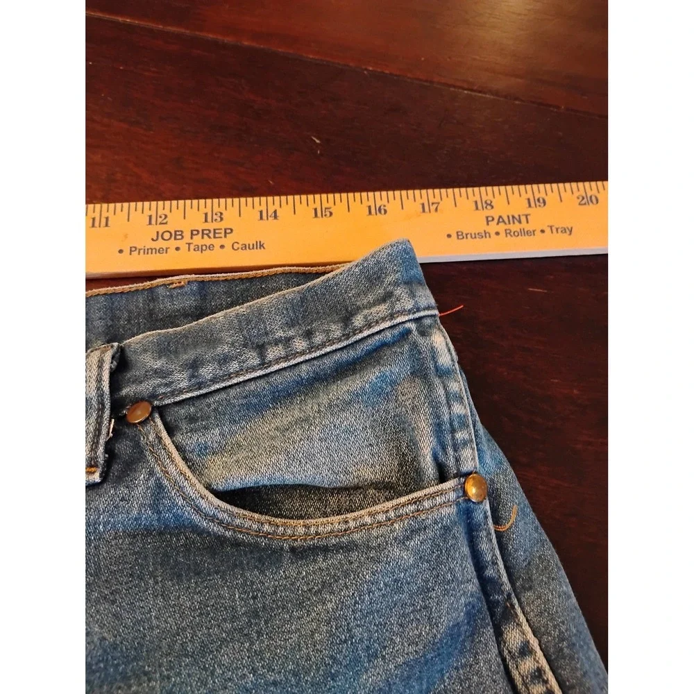 Wrangler Cowboy Cut 13MWZPW Mens 34x30 Blue Denim Regular Fit Straight Leg Jeans